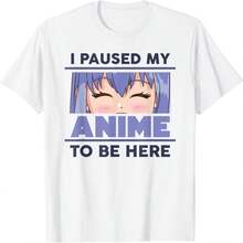 VidiAmazing: I Paused My Anime To Come Here. Funny Anime Lovers, Sarcastic Ds554 T-Shirt. - White - View 2