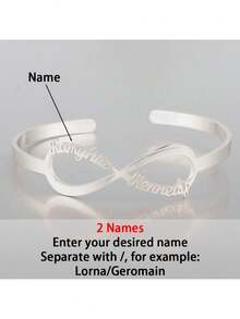 1 buc brățară personalizată cu deschidere nelimitată, poate fi personalizată cu 1-6 nume, bijuterii din oțel inoxidabil, lucruri personalizabile, cadouri pentru iubit, brățări de damă, brățări personalizate, bijuterii personalizate, cadouri de Crăciun personalizate, bijuterii de Halloween, cadouri personalizate, cadouri pentru familie și prieteni, perfectă pentru sărbători, zile de naștere, aniversări, ceremonii de absolvire - Multicolor - Vizualizare 16