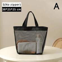Mesh Portable Storage Bag, Hanging Shower Toiletry Bag, Bathroom Accessory, Suitable Capacity Beach, Swimming, Gym, And Travel Essentials. - A - Xem 12