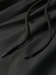 [Fashion Multi-Pocket] 女款工裝褲－寬鬆休閒款，附拉鍊口袋，多功能運動工裝褲 - 黑色 - 查看 9