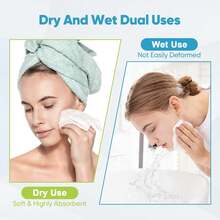 100 Count Disposable Face Towel,Thickening Ultra Soft Washcloths,Facial Cotton Tissue,Lint-Free Cotton Dry Wipes Multi-Purpose For Skin Care,Make-Up Wipes,Face Wipes And Facial Cleansing - White - View 8