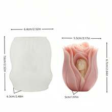 Moule de bougie/cire de soja Sainte Mère et Déesse des fleurs - Design en relief de rose et de papillon, moule en silicone réutilisable pour bougies sculptées, savons, décoration de la maison, cadeaux artisanaux, artisanat de la Fête des Mères - Blanc transparent - Voir 7