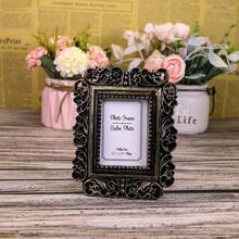 Square Wedding Photo Frame Retro Photo Frame Ornament ID Resin Photo Frame Baroque Photo Holder Frame Photo Prop Wedding Home Decor Gift - Multicolor - View 13