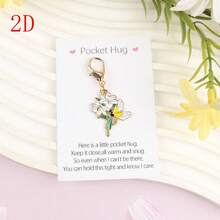 1个/3个优雅百合花钥匙扣，创意植物设计，适用于手提包、车钥匙、背包等，是派对、日常、感谢、友谊礼物的理想之选；精致的日常包包配饰。 - 彩色 - 查看 7