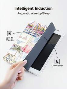 Ayotu 1pc Ocean Element Collage Tablet Case & Kindle E-Book Case Compatible With IPad 10th Generation, 11/Air 4th/Air 7th/9.7 Inches, Compatible With Samsung Galaxy Tab A9 Plus, Kindle (11th Generation-2024 Release)(6 Inch), Kindle Paperwhite 12th Gen 2024, Great Holiday Gift, Stylish And Simple Pattern. - Multicolor - View 5