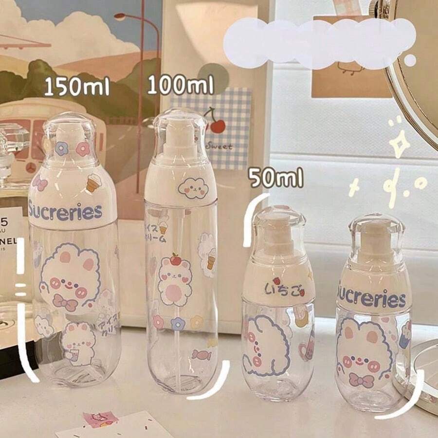 1 chai xịt du lịch trong suốt 50/100ml có thể tái sử dụng, bình xịt phun sương cầm tay, chai đựng kem dưỡng da, lọ đựng mẫu nước hoa (kèm theo sticker tự dán ngẫu nhiên) - Xem 1