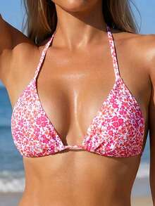 Áo tắm Tankini nữ cổ yếm điều chỉnh được, họa tiết hoa nhí - Nhiều màu - Xem 2