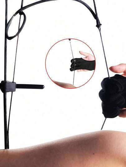 1pc Outdoor Sports Accessories Three-Finger Protective Gloves, PU Material Gloves Protect Palm And Fingers, Suitable For Archery, Recurve Bow Hunting And Competitions