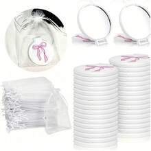 2pcs Pink Bow Mini Pocket Mirrors, Compact And Portable, Suitable As Gifts For Women, Birthday, Bride, Party, Or Valentine's Day - C - 查看 6