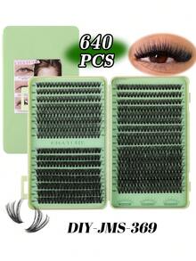 640 szt. rzęs D-Curl Flared, pojedyncze, 10-16 mm, mieszane, duża objętość, 10D/20D, mieszane segmenty, sztuczne rzęsy, D-Curl, objętościowe i wydłużające, odpowiednie do codziennego noszenia, łatwe w użyciu, kępki rzęs, pojedyncze rzęsy, sztuczne rzęsy - D - Zobacz 21