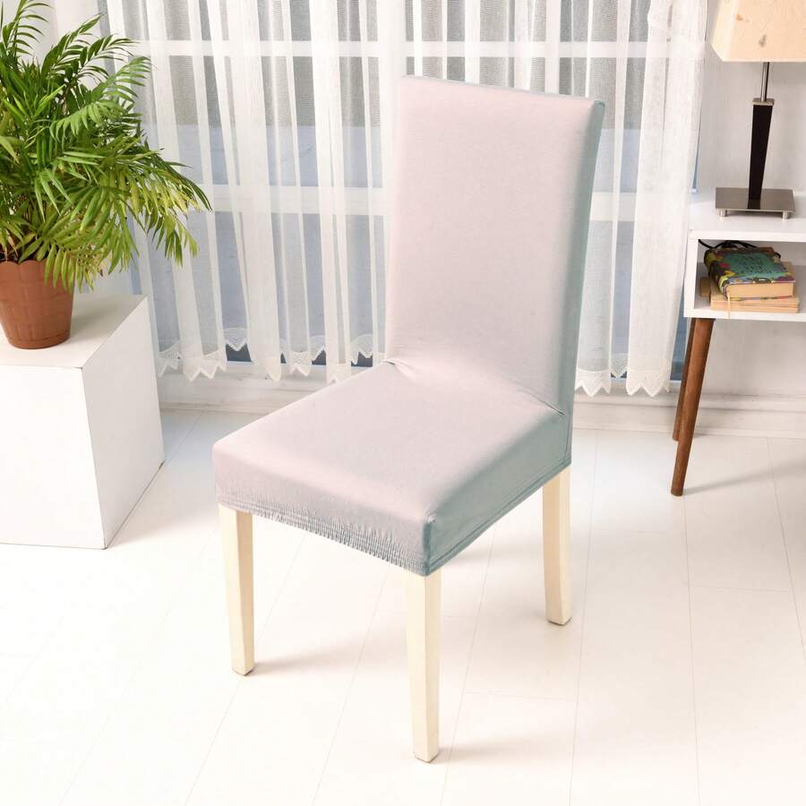Funda para silla individual, tamaño estándar - 96 % algodón, 4 % elastano - Fabricada en Turquía - Gris Claro - Ver 1