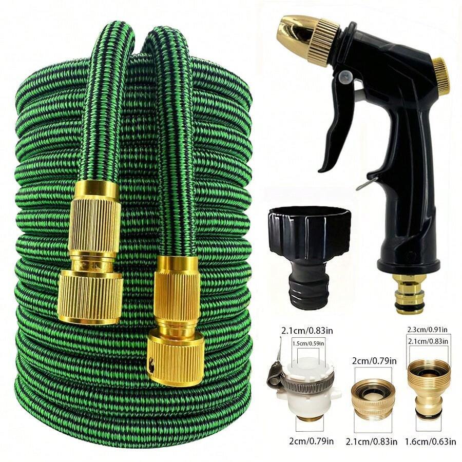 High Pressure Washer Hose, Suitable For Gardening, Watering Plants, Washing Cars, Walls, Toilets, Glass Cleaning, High Pressure Car Washing, Pipes, Water Gun, Thick Latex Expandable Hose, Garden Watering, Hose Nozzle Spray Gun Set
