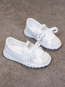 1 Pair 2026 Spring/Autumn New Korean Style Kids' Fashion Sneakers, Girls' Soft-Sole Shoes, Girls' Casual Shoes - White - View 7