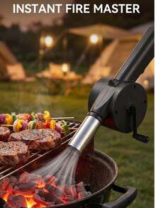 1pc Portable Hand-Cranked BBQ Fan, Outdoor Barbecue And Camping Manual Charcoal Starter, Heat-Resistant Flame Blower, Hand-Cranked BBQ Fan Manual Charcoal Starter Manual BBQ Fan Flame Blower Portable Starter BBQ Air Blower - Manual Blower - View 2
