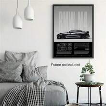 Pôster vintage de carros (sem moldura), peça de arte estética ideal para decoração de paredes, casa, garagem e quartos. Também pode ser usado como presente. Apresenta supercarros de luxo como M8, M4, R8 e RS6. - carro - Ver 13
