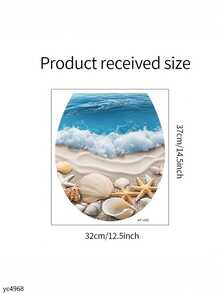 1pc PVC Material Decorative Sticker Featuring A Shell Beach Ocean Pattern For Home Walls And Bathroom Toilet Lids, A Romantic Self-Adhesive Home Decor Item Suitable For Commercial Restroom Toilet Decorations And Other Scenarios - 1PC - View 3