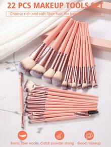 29件套化妆工具套装，包括：22支化妆刷套装+2个手碗挂绳+1个发圈+2个化妆海绵+2个三角粉扑，一应俱全，新手友好 | 方便携带，送礼佳品 | 新手/女性的完美之选 - 彩色 - 查看 4