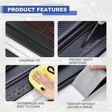 New-  4PCS Tri-Color Door Sill Tectors, Anti-Scratch Carbon Fiber Entry Step Guard Sticker,  Car Front/Rear Door Threshold Tection Stripe For Most Vehicl(Red) - Red - View 3