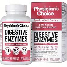MONTUE 2 Pcs Physician's CHOICE Digestive Enzymes - Multi Enzymes, Organic Prebiotics & Probiotics For Digestive Health & Gut Health - Meal Time Discomfort Relief & Bloating - Dual Action Approach - 120 CT - 1 件 - 查看 12
