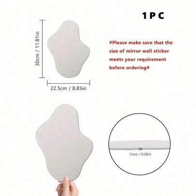 1 PIEZA Espejo decorativo de estilo moderno con diseño geométrico asimétrico, pegatinas de espejo acrílico, pegatinas de pared autoadhesivas extraíbles, arte de pared, pegatinas de pared, decoración del hogar, accesorios de dormitorio, decoración de habitación