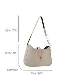 Bolsa de Ombro Minimalista de Moda Feminina, Adequada para Uso Diário, Viagens, Compras - Multicolorido - Visão 6