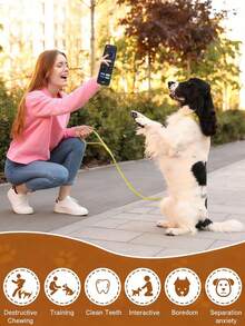 硅胶遥控造型狗狗磨牙玩具，耐用磨牙棒，益智玩具，适合幼犬、小型犬（如泰迪熊），宠物用品 - 彩色 - 查看 4