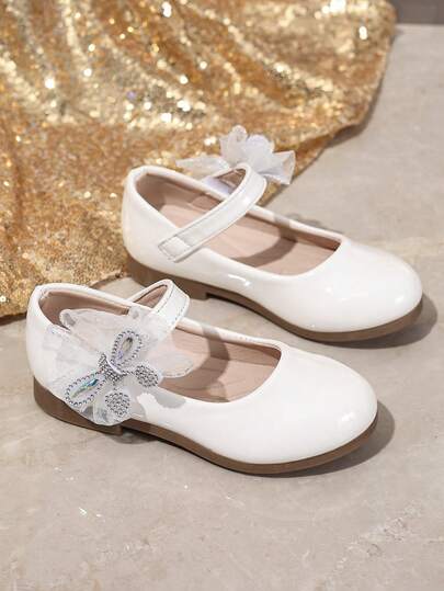 1 Pair New Heart Design Cute Princess Oxfords, Matching Princess Dress, Soft Sole Comfortable All Season Versatile