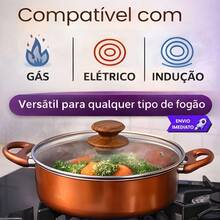 Induction Gas Cookware Set With Ceramic Coating And Non-Stick Aluminum Frying Pan And Casserole Dish + Free Gift - 查看 4