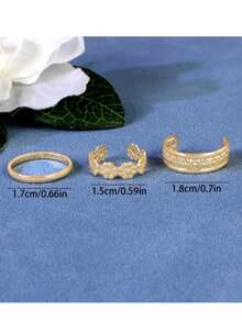 1 chiếc nhẫn đeo ngón chân bằng đồng tối giản có thể điều chỉnh kích thước, phù hợp cho mọi dịp và ngày lễ. - Vàng - Xem 2