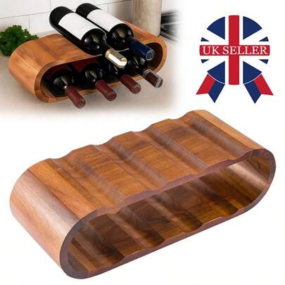 Small Free Standing Wood Wine Rack | 8 Bottle Holder Stand For Countertop & Sideboard | Compact Wine Storage Unit For Kitchen, Living Room & Small Spaces | Modern Home Decor UK