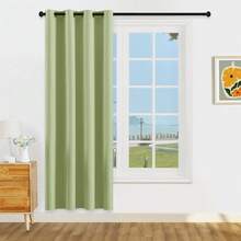 1pc Or 2pcs Available/Lightweight Blackout Curtains/Lightweight Coated 100% Blackout Curtains On /Top Eyelet Metal Ring Curtains/Room Darkening Privacy Curtains/Living Room Curtains/Bedroom Curtains - Green - View 26