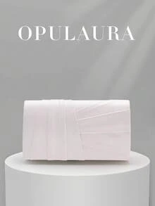 OpulAura 奢华晚宴手拿包，正式场合包 - 奢华、优雅、精致。这款奢华的PU褶皱方形手提包专为女士设计，适合女性、派对女孩、新娘等场合。是聚会、婚礼、舞会、盛大宴会等场合的完美之选。也是送给女性的理想礼物——适合送给母亲、老师、朋友、伴娘等。 - 白色 - 查看 10