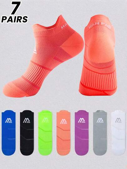 1/2/7 Pairs Breathable Quick-Dry Sports Socks, Moisture-Wicking Running Socks For Men & Women, Thin Couple Socks