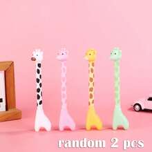 2pcs Cute Giraffe Neutral Pens, Realistic Design, Black Ink Writes Smoothly, Suitable For Back To School, Learning & Stationery Use, Giraffe Gift, Giraffe Stationery, Giraffe Theme Birthday Party, Back To School Giraffe Supplies - A - View 13