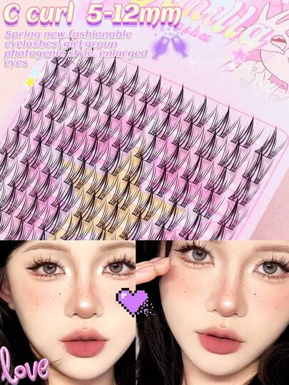 Ayrmilla 100 Cluster Lashes Feature A Slim, Natural, And Realistic Single Eyelash Design That Is Comfortable And Seamless. . Suitable For Various Scenarios And Styles, It Is A Must-Have For Beginners In Makeup And Beauty, And Can Be Freely Matched With Position And Density. Japanese And Korean Women's Eyelashes