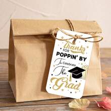 50pcs Graduation Theme Gift Tags With Hemp Rope - Class Of 2026 Graduation Season Hanging Labels For Presents, Gift Wrapping & Party Decoration, Congrats Grad Paper Party Favor Tags - Multicolor - View 7