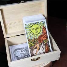 78pcs Vintage Tarot Cards Set, Including Cards, Instruction Manual, Velvet Storage Bag, And Handmade Wooden Box - Black - View 12
