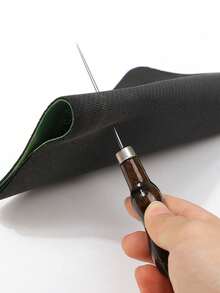 3pcs Premium Gourd-Shaped Solid Steel Cone Awls - Multi-Purpose Sewing, Leather Craft, And Shoe Repair Tool Kit With Round Shank And Wooden Handles - Durable Uncoated Metal Construction For Professional Binding And Positioning Drilling - A - View 7