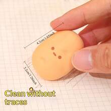 2pcs Potato Shaped Oval Erasers, Asymmetrical Creative Design Specially Made For Sketching And Painting Exams, Clean Wiping Without Residue, Student Office Supplies - Multicolor - View 8