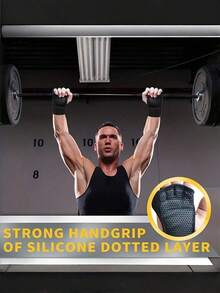 Breathable Unisex Fingerless Fitness Gloves, Suitable For Weightlifting And Workout, With Adjustable Wrist Strap, Breathable Polyester Mesh, Gym Accessories - Màu xanh lam - Xem 6