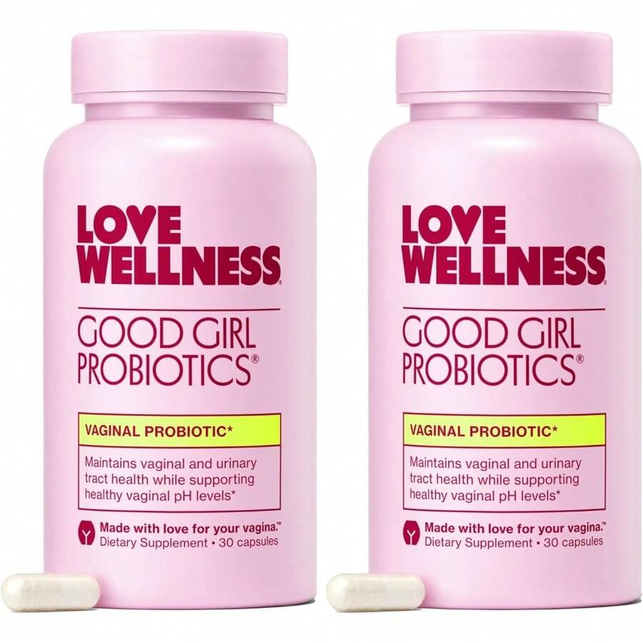 Love Wellness Good Girl Probiotics | Women's Vaginal Health & PH Balance Supplement | 9-Strain Probiotic For Urinary Tract, Yeast, Odor & Immune Support | Gluten-Free (30-Day Supply) - 60天用量(60粒裝) - 查看 1