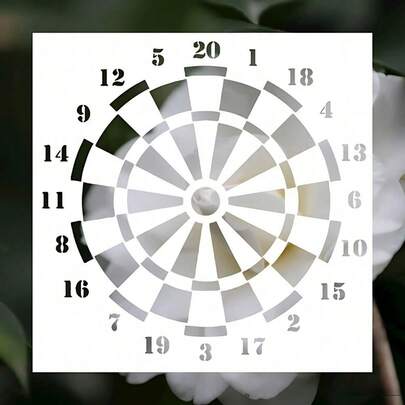 Reusable Dartboard Stencil Template For DIY Painting, Laser Cut Round Target Pattern Stencil For Wall, Fabric, And Furniture Decoration, 11.8Inch Square Craft Template For Airbrush And Home Art Projects