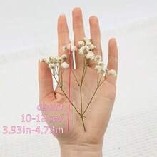50/100 Pcs Pure White Artificial Mini Baby's Breath Flowers - Delicate, Easy DIY Craft Flowers For Wedding, Home And Office Decor, Party And Garden - Tabletop Boho Style Wreath, Featherless, No Electricity Required, Suitable For Christmas, Thanksgiving And Halloween Christmas Decorations Home Christmas Gifts Christmas Decor - 綠色和白色 - 查看 4