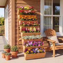 8-Tier Vertical Raised Garden Bed With Legs For Growing Vegetables Flowers Herbs Orange - A - 查看 1