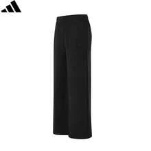 Adidas 女裝戶外訓練跑步休閒運動直筒褲 - 黑色 - 查看 1