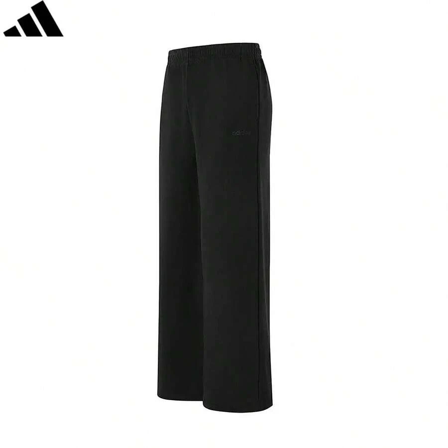 Adidas 女裝戶外訓練跑步休閒運動直筒褲 - 黑色 - 查看 1