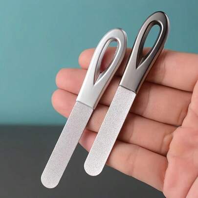 20Pcs Stainless Steel Double Sided Nail File Set, Professional Manicure Pedicure Tools For Nail Art Design, Nail Shaping, Trimming And Smoothing, Durable Fingernail Toenail Rasp Buffers With Anti-Slip Handle, Suitable For Men Women Kids Of All Ages Daily Nail Care, Portable Lightweight Beauty Kit For Home Salon Travel And Outdoor Use