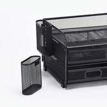 Hộp đựng bút để bàn hình oval bằng lưới kim loại | Vật dụng văn phòng bền chắc và vật dụng cần thiết để sắp xếp bàn làm việc - A - Xem 5