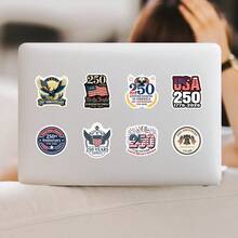 50张美国建国250周年纪念爱国主题贴纸，可用于水瓶、吉他、行李箱、手机、手机壳、笔记本电脑、滑板等，是馈赠佳品。 - A - 查看 6