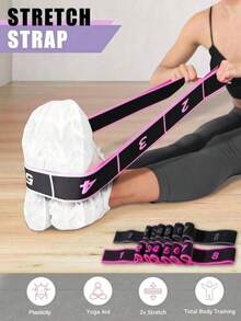 1 pieza Banda de resistencia de yoga, banda de resistencia profesional para estiramiento y fitness, banda elástica para entrenamiento, adecuada para correa de estiramiento de yoga, ballet, banda de resistencia en forma de ocho para danza, expansor digital, pilates, gimnasia y danza - Multicolor - Ver 2